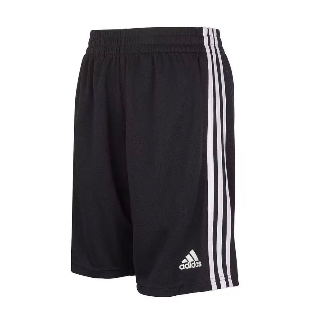 ADIDAS Boys Shorts- Black with white stripes- Size Large (14/16)